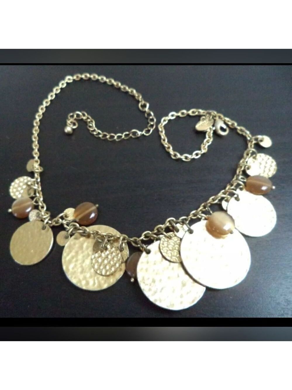 VINTAGE RETIRED SIGNED LIA SOPHIA GOLD TONE 20" NECKLACE